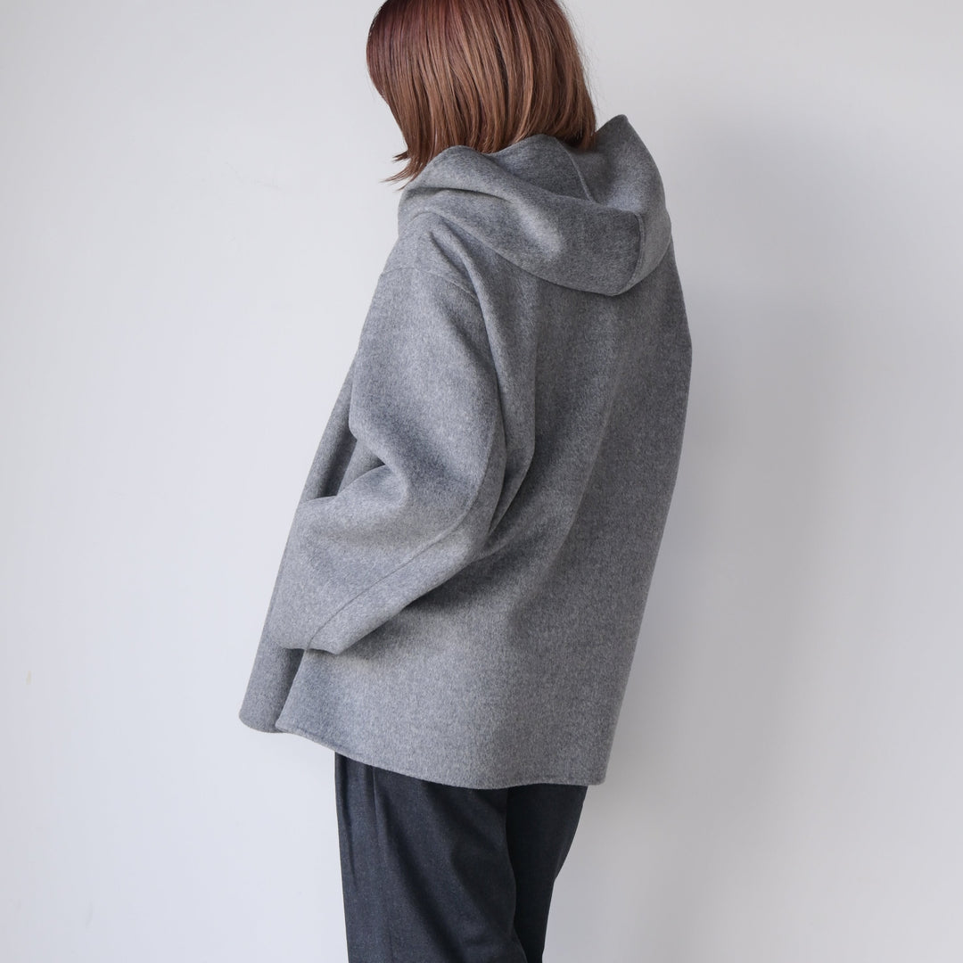 25AW】YLÈVE SUPER 100`S WOOL DOUBLE CLOTH HOODED COAT 