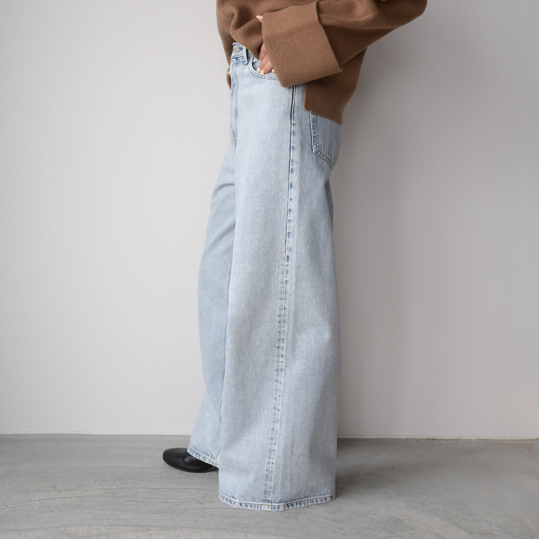 【24AW】YLÈVE 13.5oz DENIM HIGH WAIST WIDE FADE