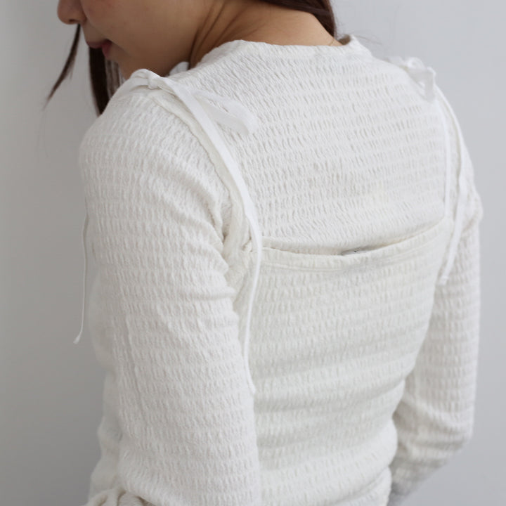 PHEENY Cotton shirring camisole 