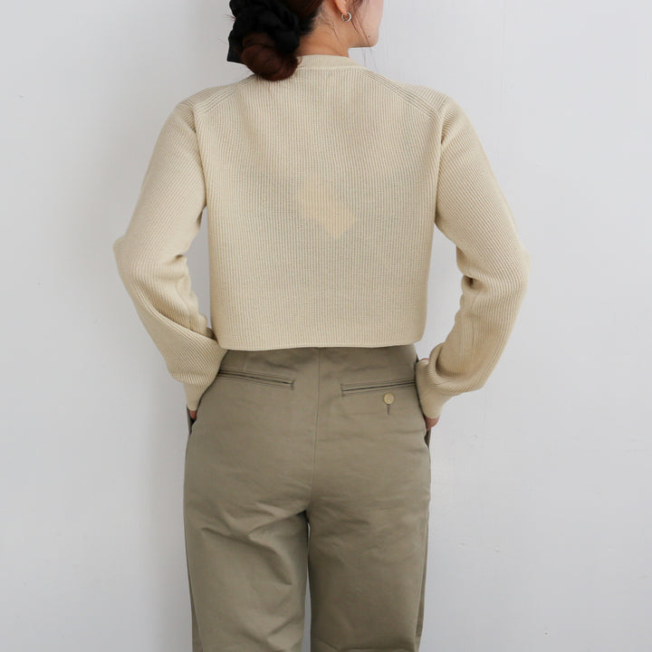 AURALEE FLAT YARN RIB KNIT SHORT P/O 