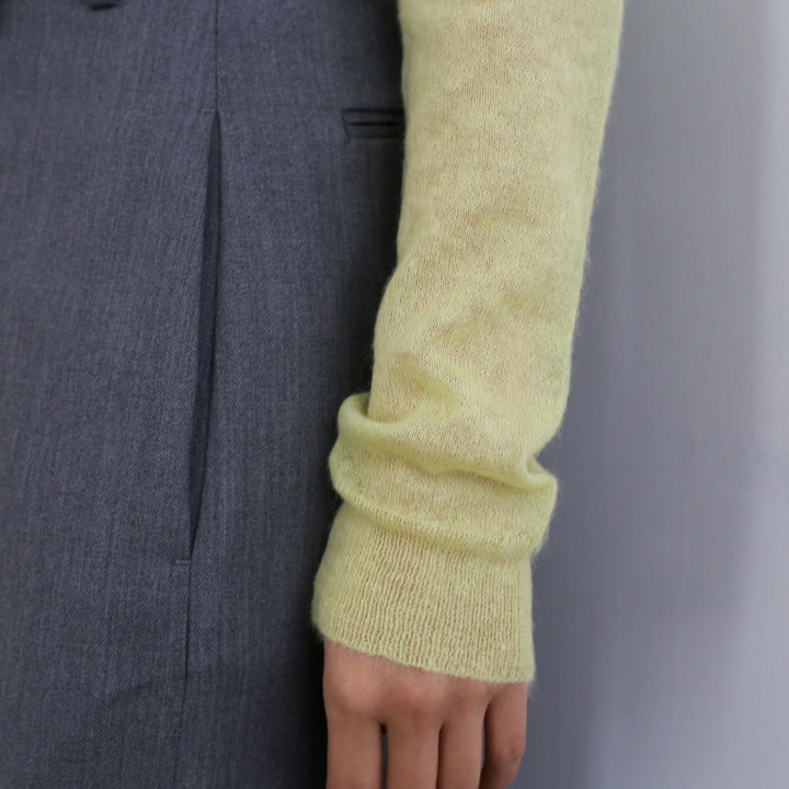 AURALEE KID MOHAIR SHEER KNIT CARDIGAN 