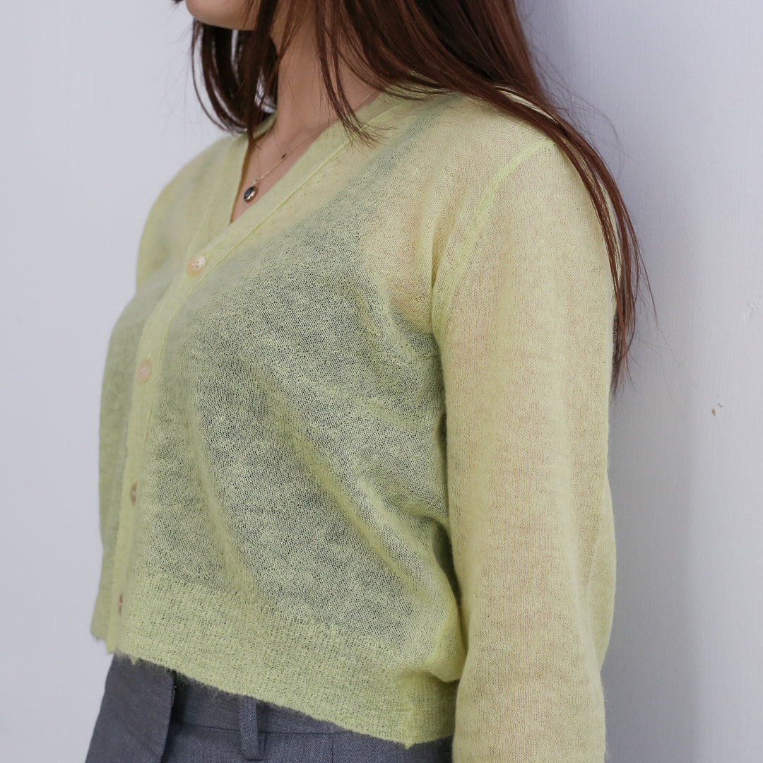25SS】AURALEE KID MOHAIR SHEER KNIT CARDIGAN 