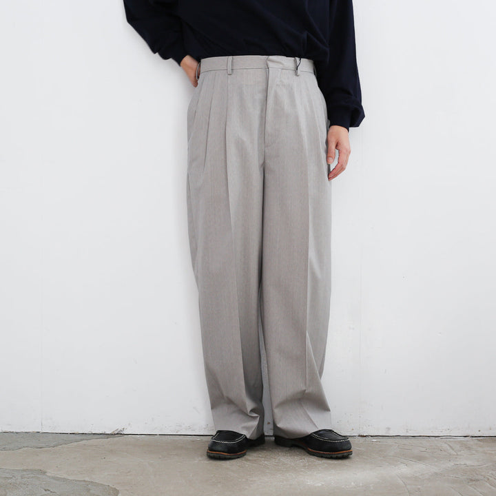 YLÈVE WOOL CHAMBRAY TROUSERS 