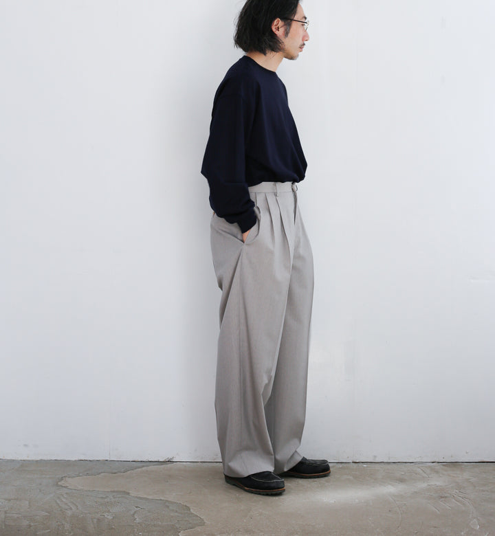 25ss YLÈVE WOOL CHAMBRAY TROUSERS イレーヴ YLÈVE WOOL CHAMBRAY TROUSERS 