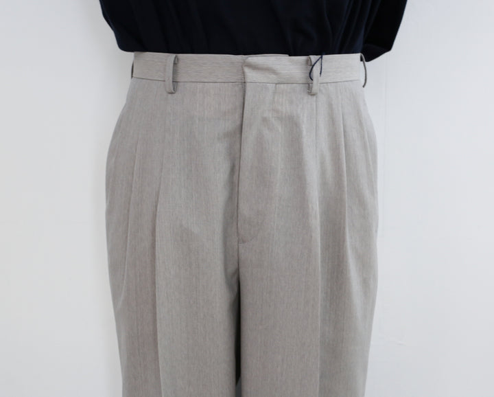 YLÈVE WOOL CHAMBRAY TROUSERS 