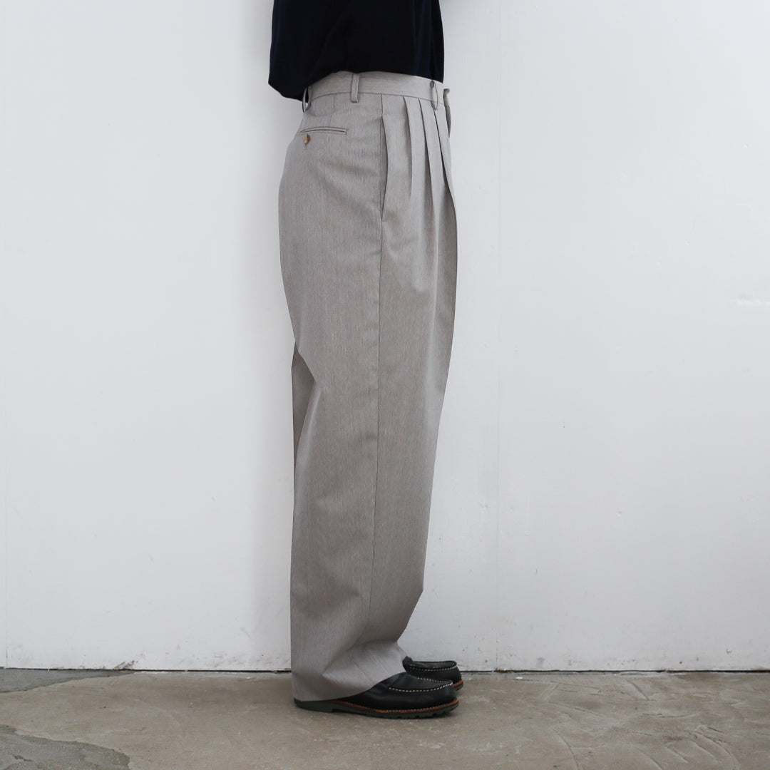 YLÈVE WOOL CHAMBRAY TROUSERS 