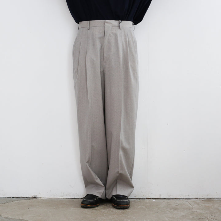 YLÈVE WOOL CHAMBRAY TROUSERS 