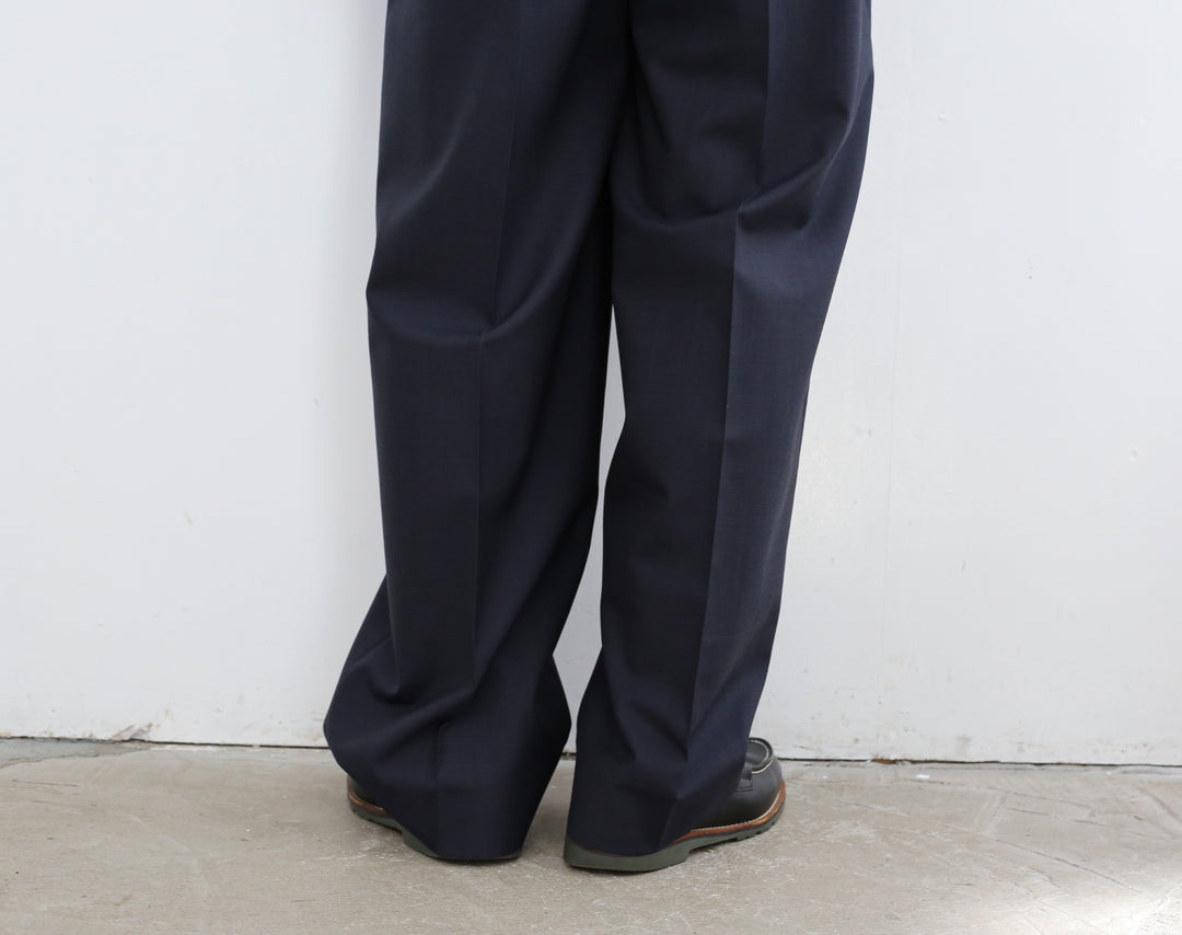 YLÈVE WOOL CHAMBRAY TROUSERS 