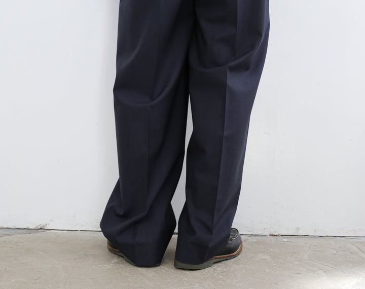 YLÈVE WOOL CHAMBRAY TROUSERS 