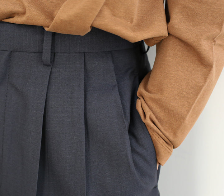 25ss YLÈVE WOOL CHAMBRAY TROUSERS イレーヴ YLÈVE WOOL CHAMBRAY