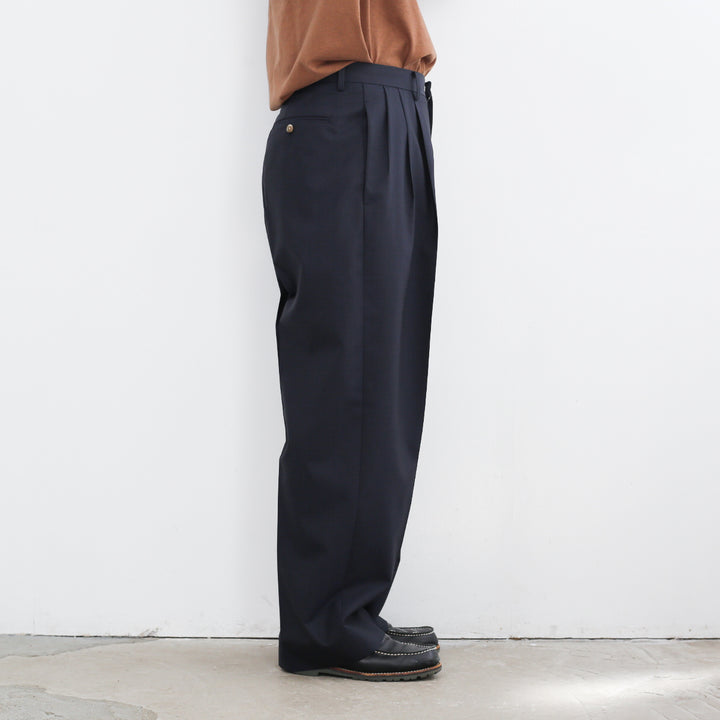 YLÈVE WOOL CHAMBRAY TROUSERS 