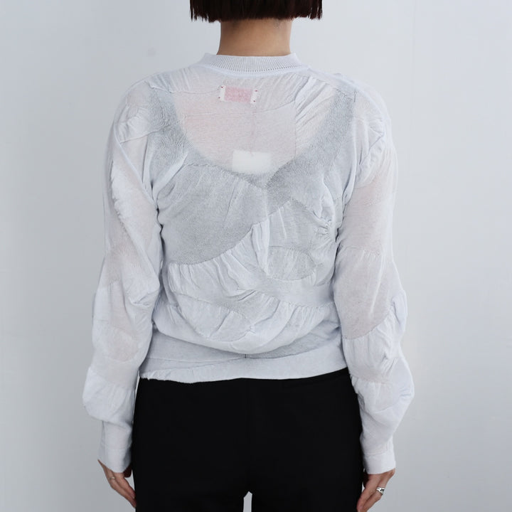 新品未使用タグ付き/ MEYAME ライトニットカーディガン　ブルー2025春夏 MEYAME LIGHT KNIT CARDIGAN 