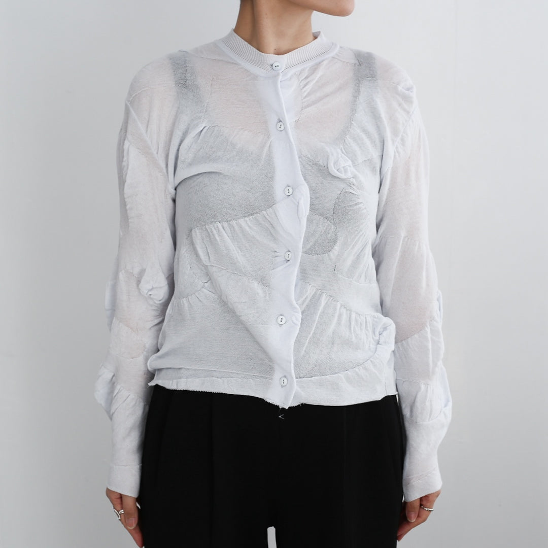 新品未使用タグ付き/ MEYAME ライトニットカーディガン　ブルー2025春夏 MEYAME LIGHT KNIT CARDIGAN 