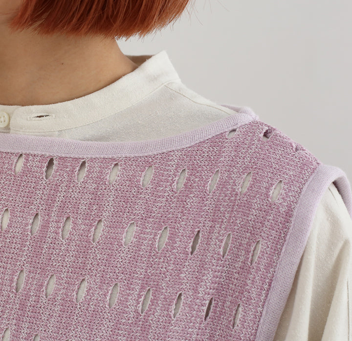 25SS】PHEENY Hole Russell side ribbon vest 