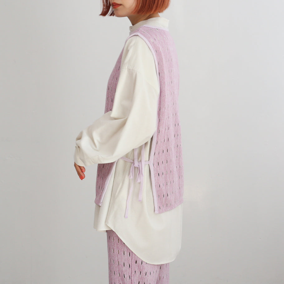 25SS】PHEENY Hole Russell side ribbon vest 