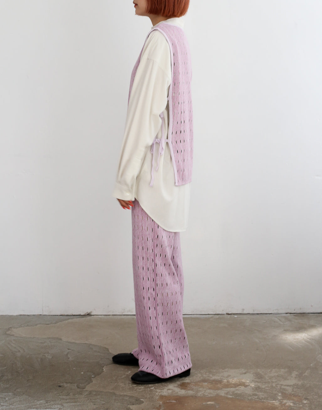 25SS】PHEENY Hole Russell side ribbon vest 