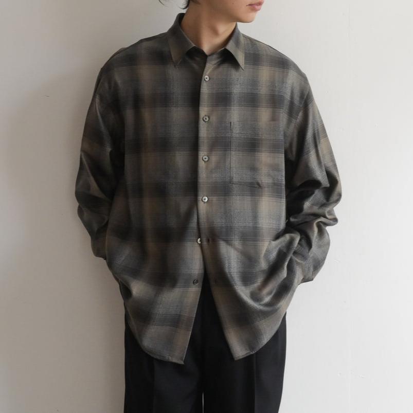 【24AW】AURALEE SUPER LIGHT WOOL CHECK SHIRT 