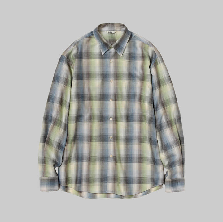 25AW】AURALEE SUPER LIGHT WOOL CHECK SHIRT 
