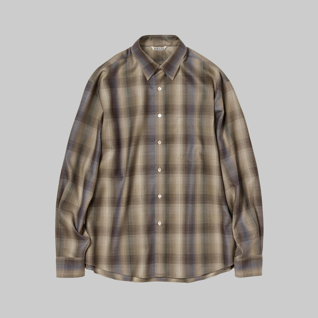 トップス AURALEE 25AW SUPER LIGHT WOOL SHIRT 3 25AW】AURALEE SUPER LIGHT WOOL CHECK SHIRT 