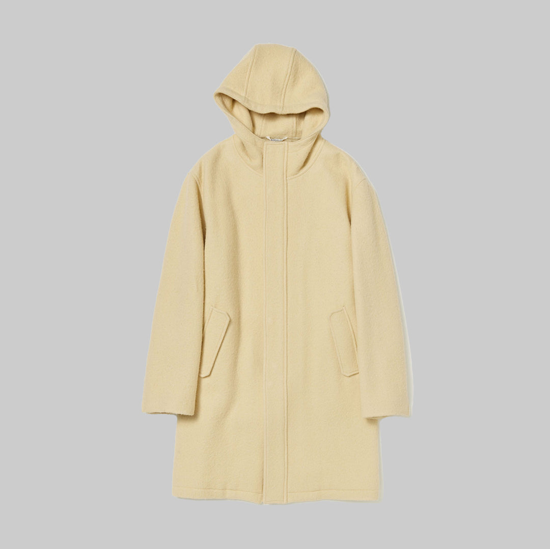 【2023AW】AURALEE BRUSHED ALPACA WOOL MELTON HOODED COAT 