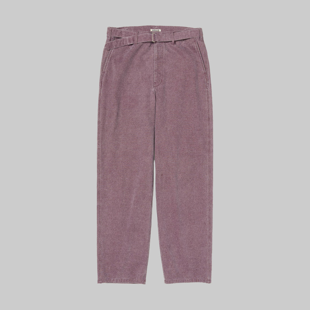 24AW】AURALEE WASHED ORGANIC CANVAS BELTED PANTS 